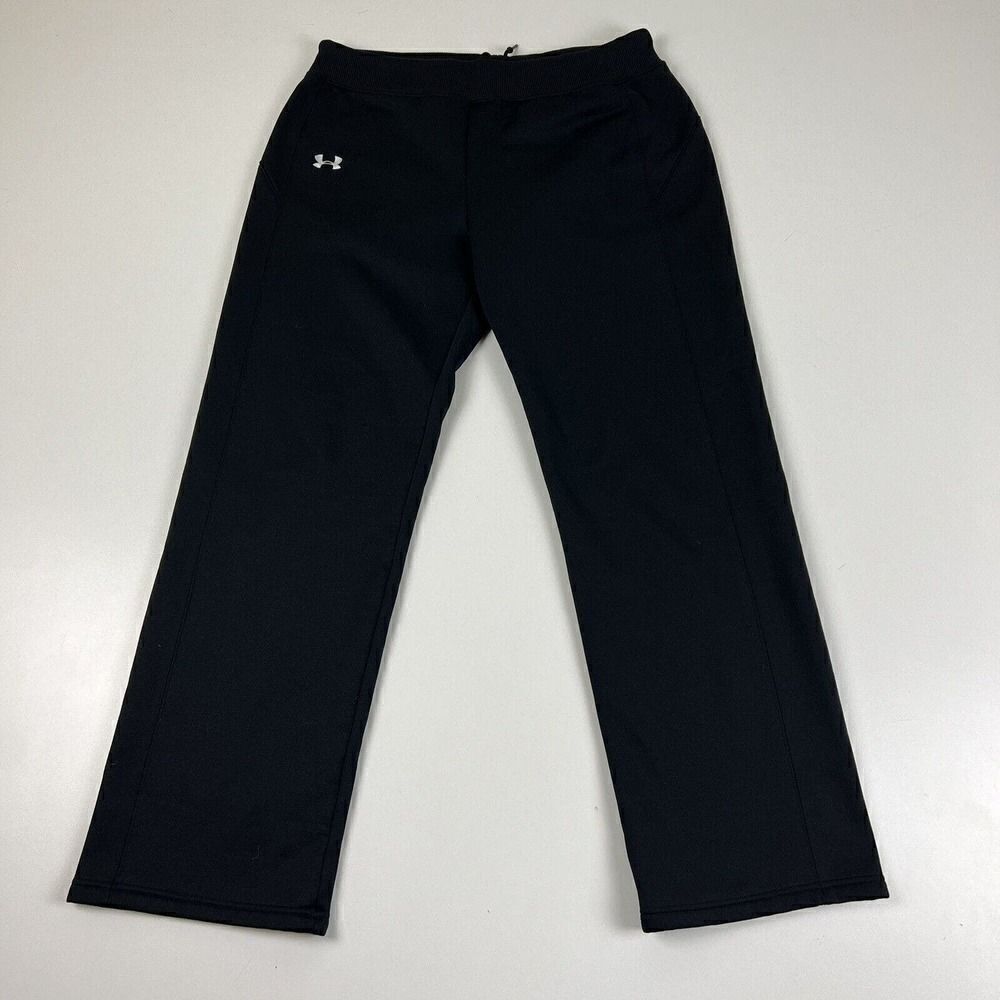 Under Armour‎ Loose Black Track Warm-Up Pants Zipper Cuffs 96510 Mens Size MD